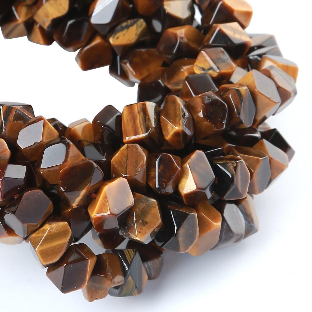 2759 6x11MM 50PCS Yellow Tiger Eye Stone Natural Beads 15 Inch Irregular